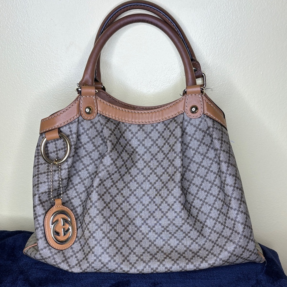Gucci Diamante Medium Sukey Tote Brown